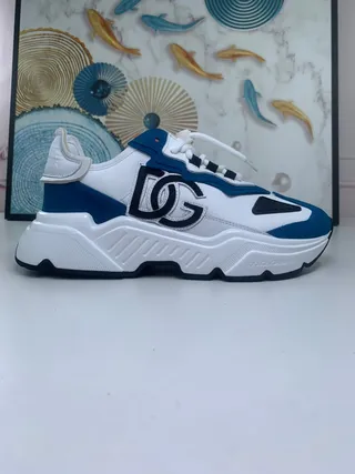Dolce & Gabbana Runner White Blue Black Orange Chunky Sneakers 9