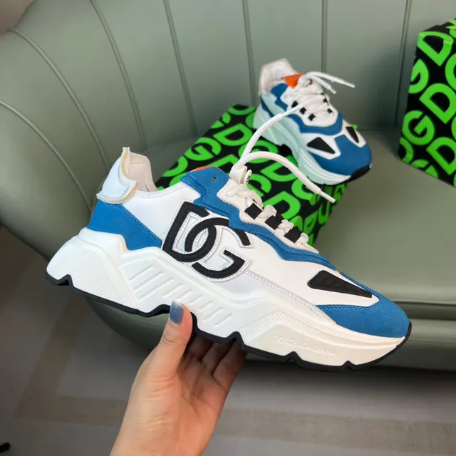 Dolce & Gabbana Track White Blue Sole Oversized Monogram Chunky Sneakers 4
