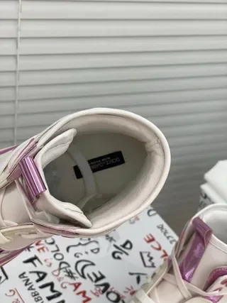 Dolce & Gabbana White Purple High-Top Platform Sole Lifestyle Sneakers 8