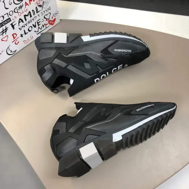 Dolce & Gabbana Noir Blanc Slip-On Sock-Fit tricoté moulé T en forme superpositions sneakers lifestyle 5