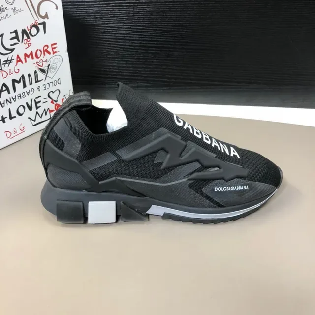 Dolce & Gabbana Noir Blanc Slip-On Sock-Fit tricoté moulé T en forme superpositions sneakers lifestyle 8
