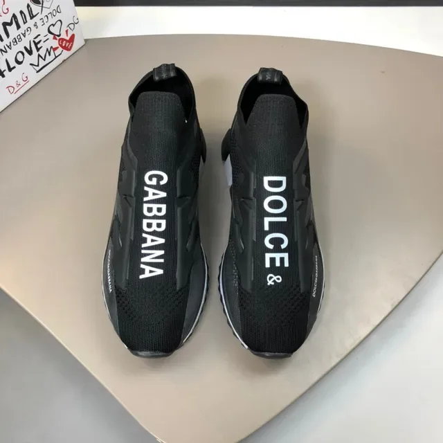 Dolce & Gabbana Noir Blanc Slip-On Sock-Fit tricoté moulé T en forme superpositions sneakers lifestyle 9