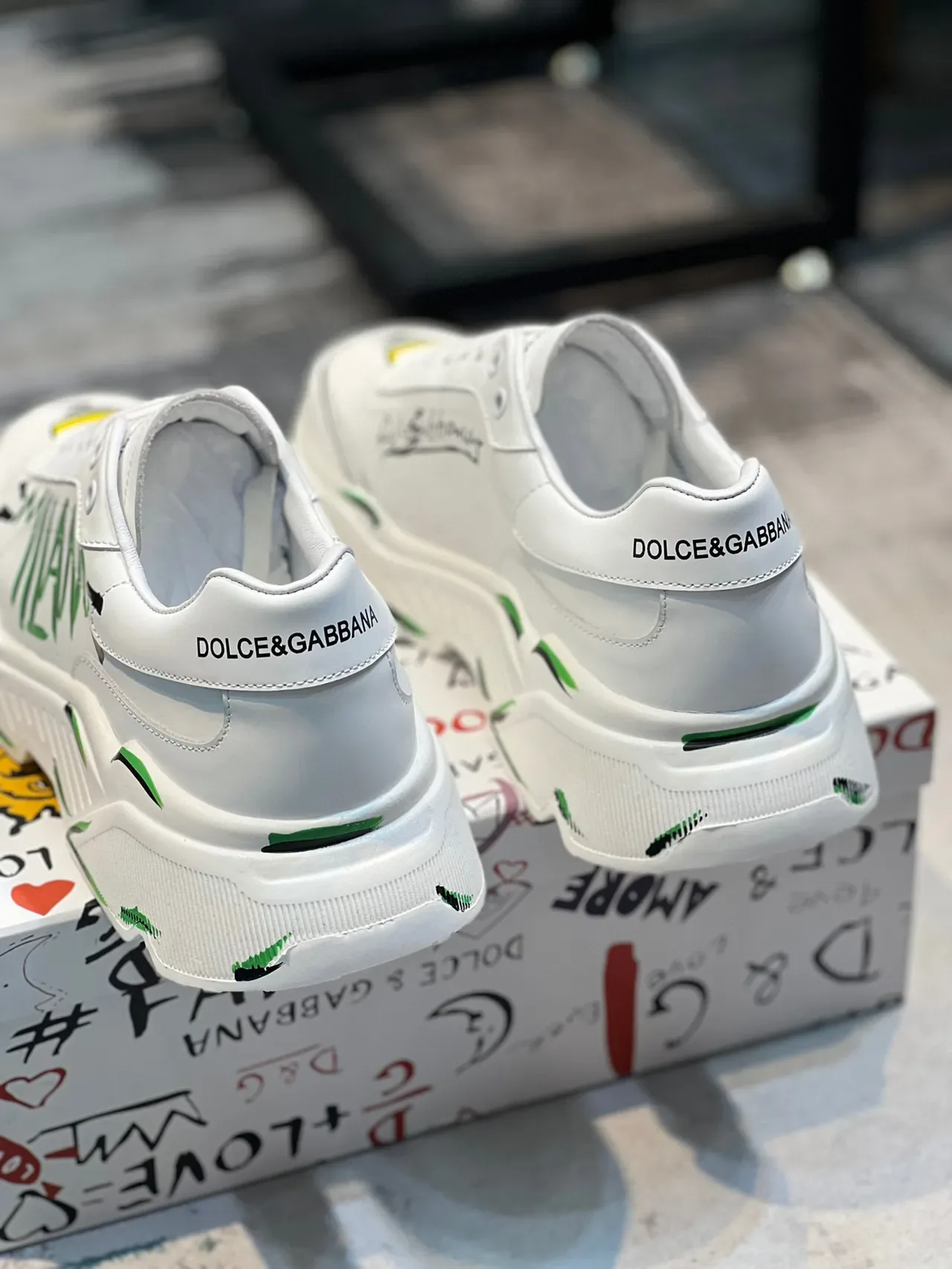 Dolce & Gabbana গ্রাফিতি-প্রিন্ট চংকি স্নিকার 3