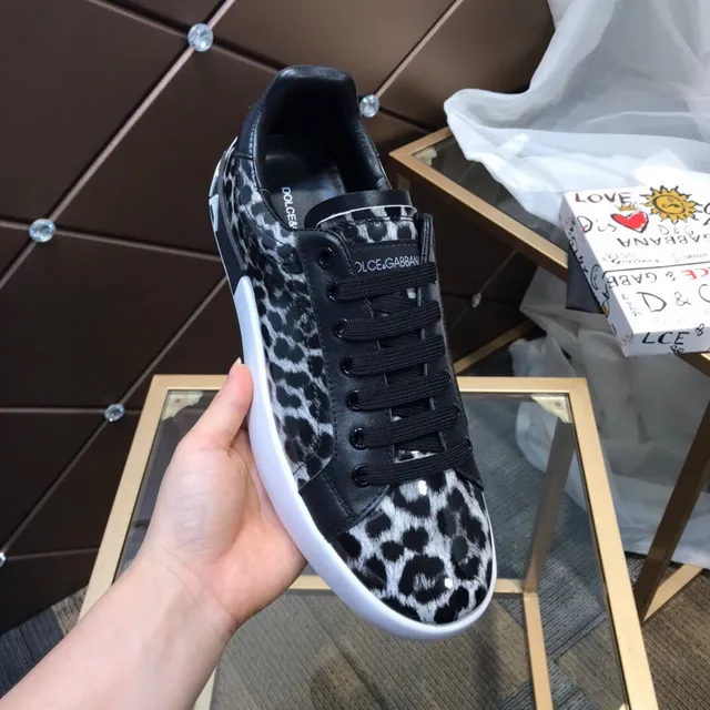 Dolce & Gabbana Leopard-Print Black and White Lifestyle Sneakers 2