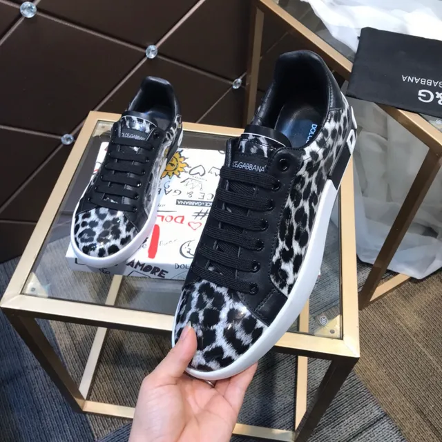 Dolce & Gabbana Leopard-Print Black and White Lifestyle Sneakers 3