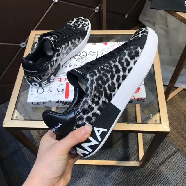 Dolce & Gabbana Leopard-Print Black and White Lifestyle Sneakers 5
