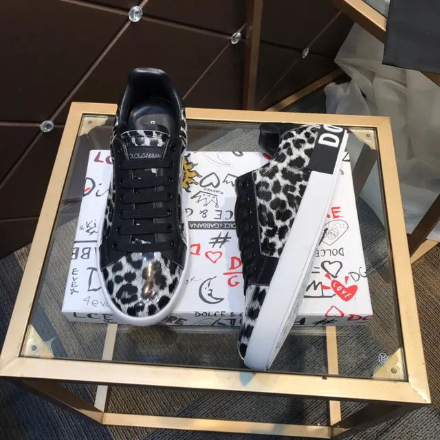 Dolce & Gabbana Leopard-Print Black and White Lifestyle Sneakers 8