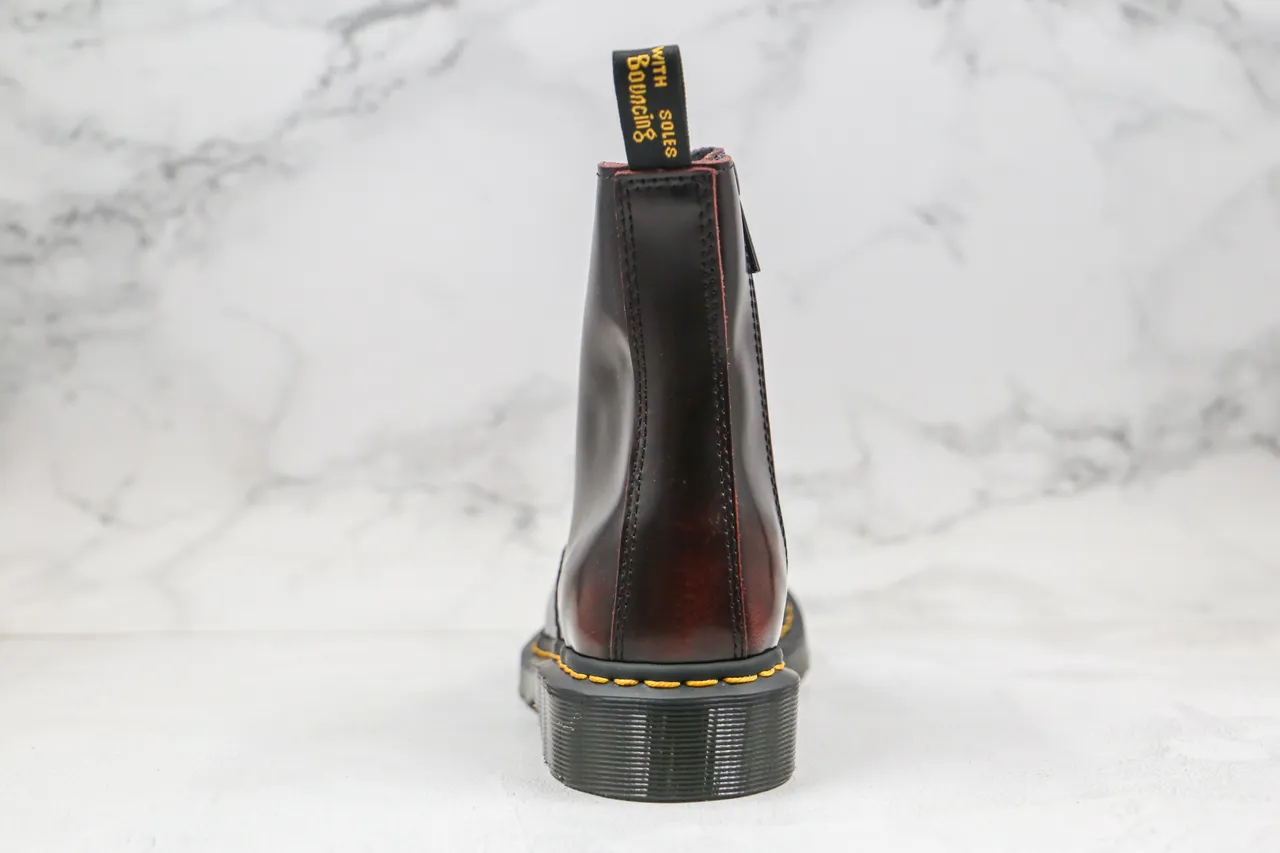 Dr. Martens 1460 بورجوندي جلد مصقول بوتات مارتن 2
