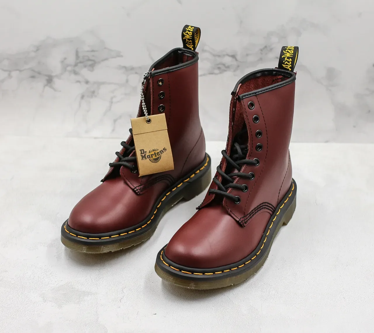 Dr. Martens 1460 酒红色 光滑皮革 8眼 马丁靴 4