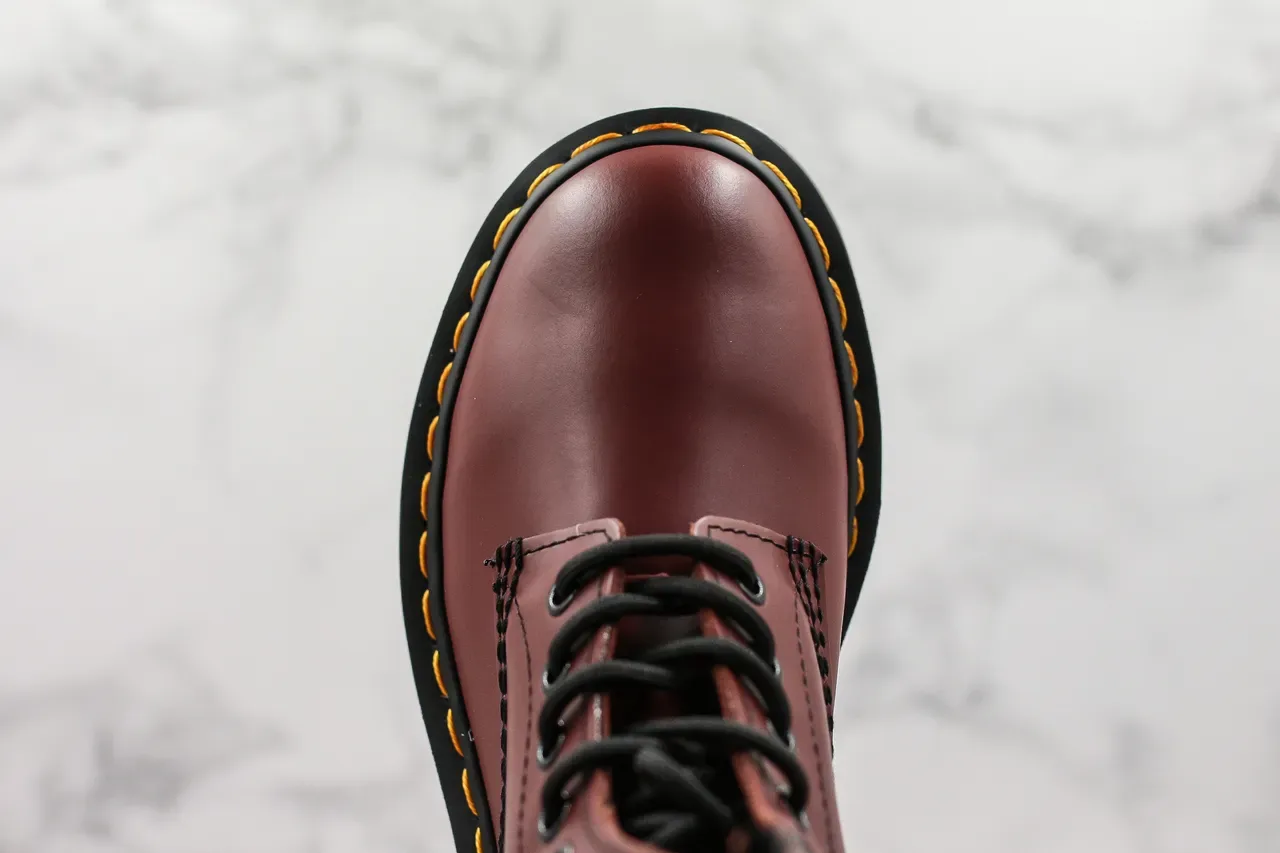 Dr. Martens 1460 酒红色 光滑皮革 8眼 马丁靴 5