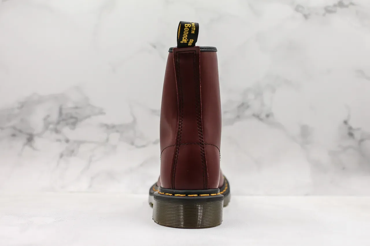 Dr. Martens 1460 酒红色 光滑皮革 8眼 马丁靴 9