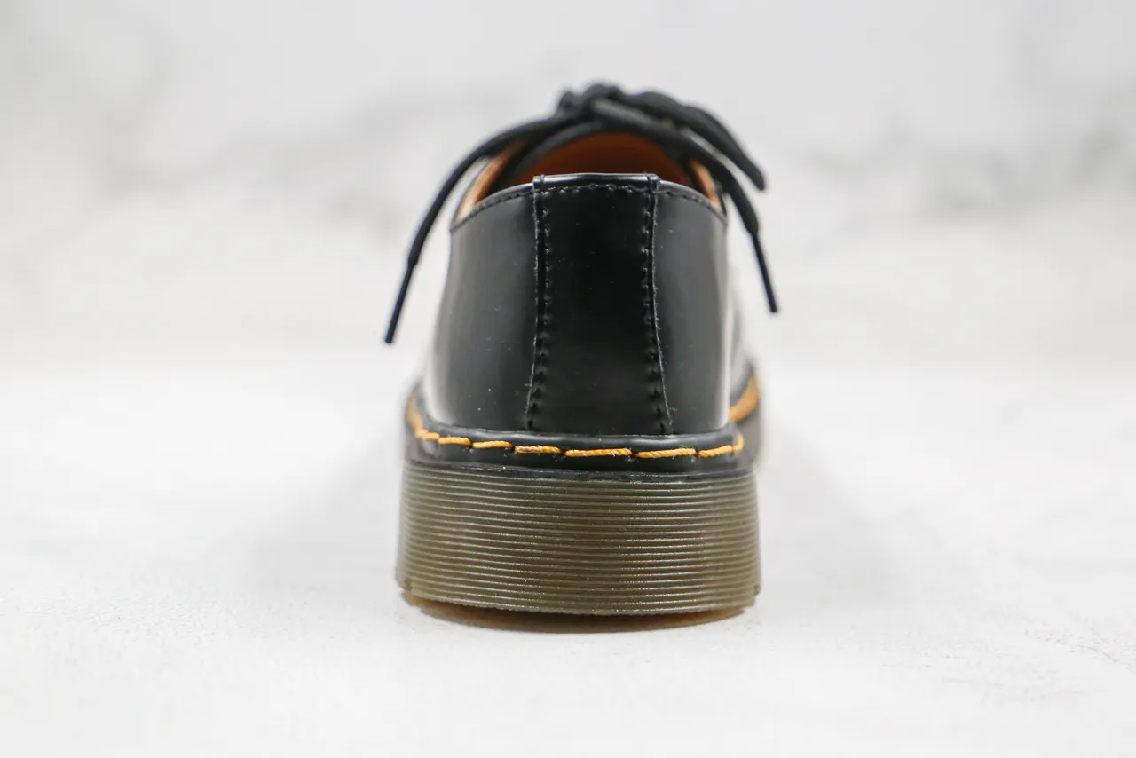 Dr. Martens 1461 কালো হলুদ মসৃণ চামড়া ৩-আইলেট লেসিং অক্সফোর্ড জুতা 3