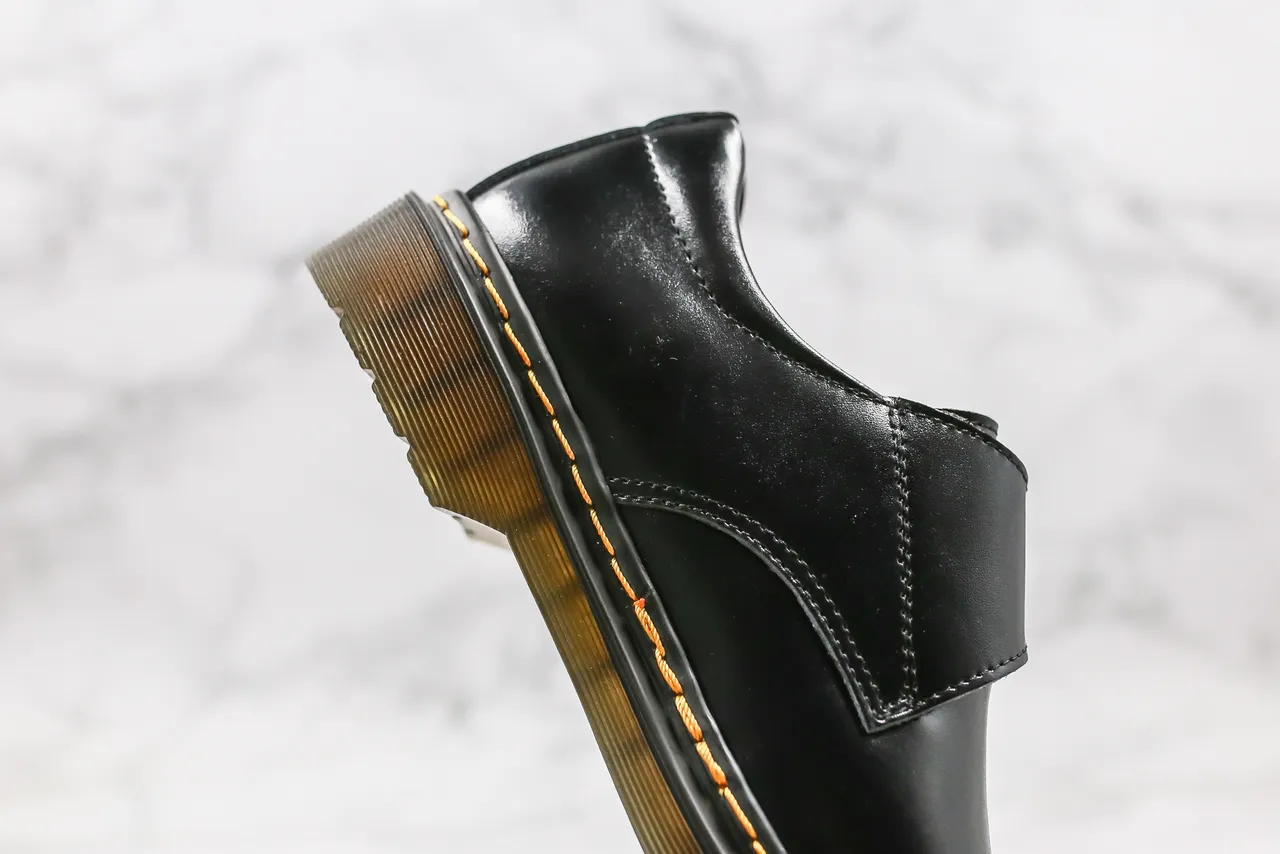Dr. Martens 黑色黄色 穆勒鞋 扣带闭合 乐福鞋 5