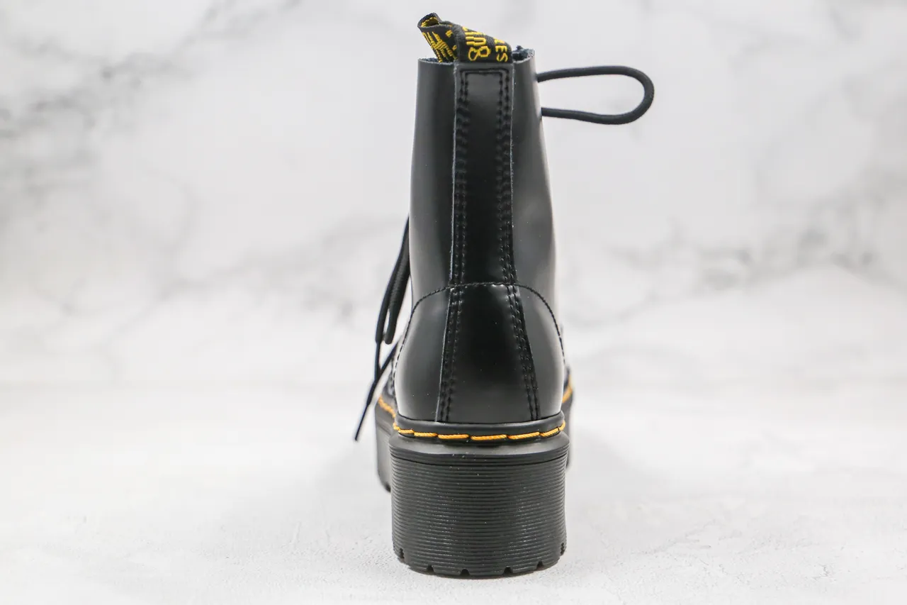Dr. Martens Jadon Black Yellow Platform Sole Cap Toe Martin Boots 3
