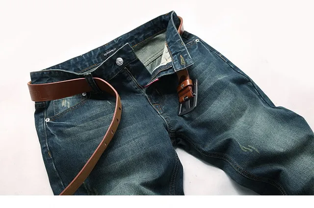 Dsquared2 ICON Azul Marrón Cintura Media Lavado con Desgaste Pantalones Cortos 9