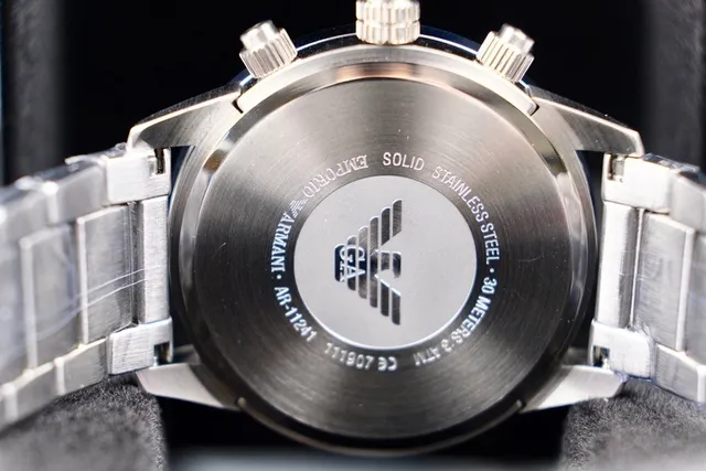 Emporio Armani Cronógrafo Esfera Negra Acero Inoxidable Reloj Mecánico 7