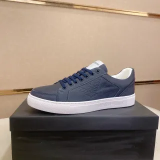 Emporio Armani Zapatillas Lifestyle de Cuero Azul Marino