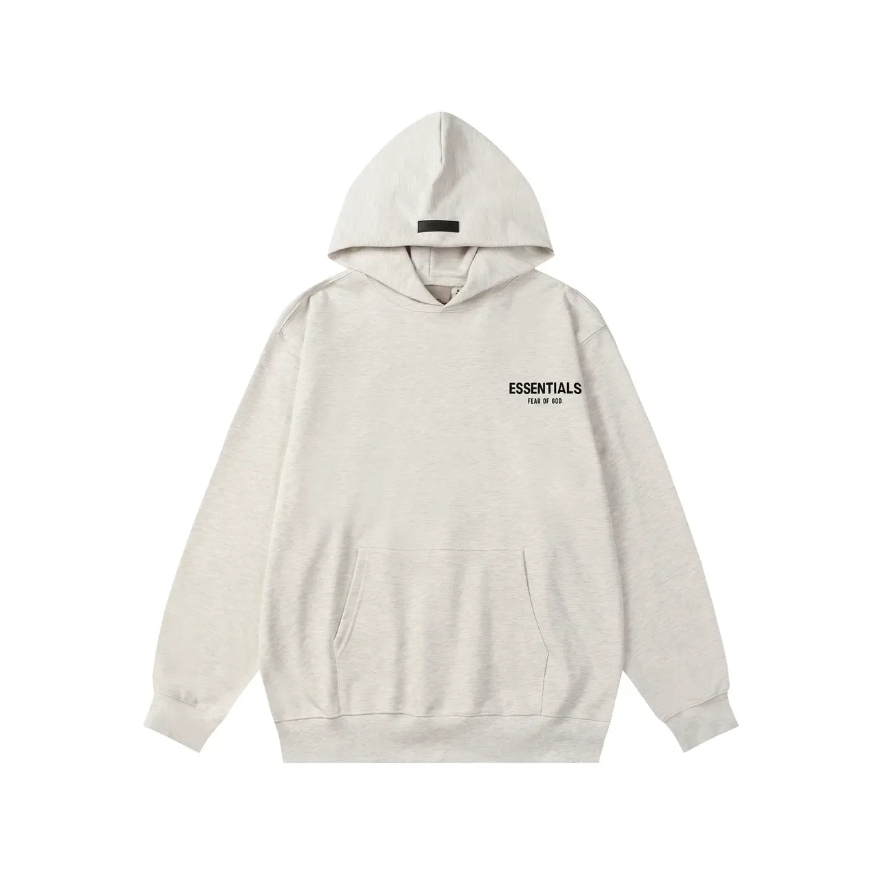 Fear of God Essentials কালো ধূসর Oversized Fit মিনিমালিস্ট লোগো প্লেসমেন্ট হুডি 3