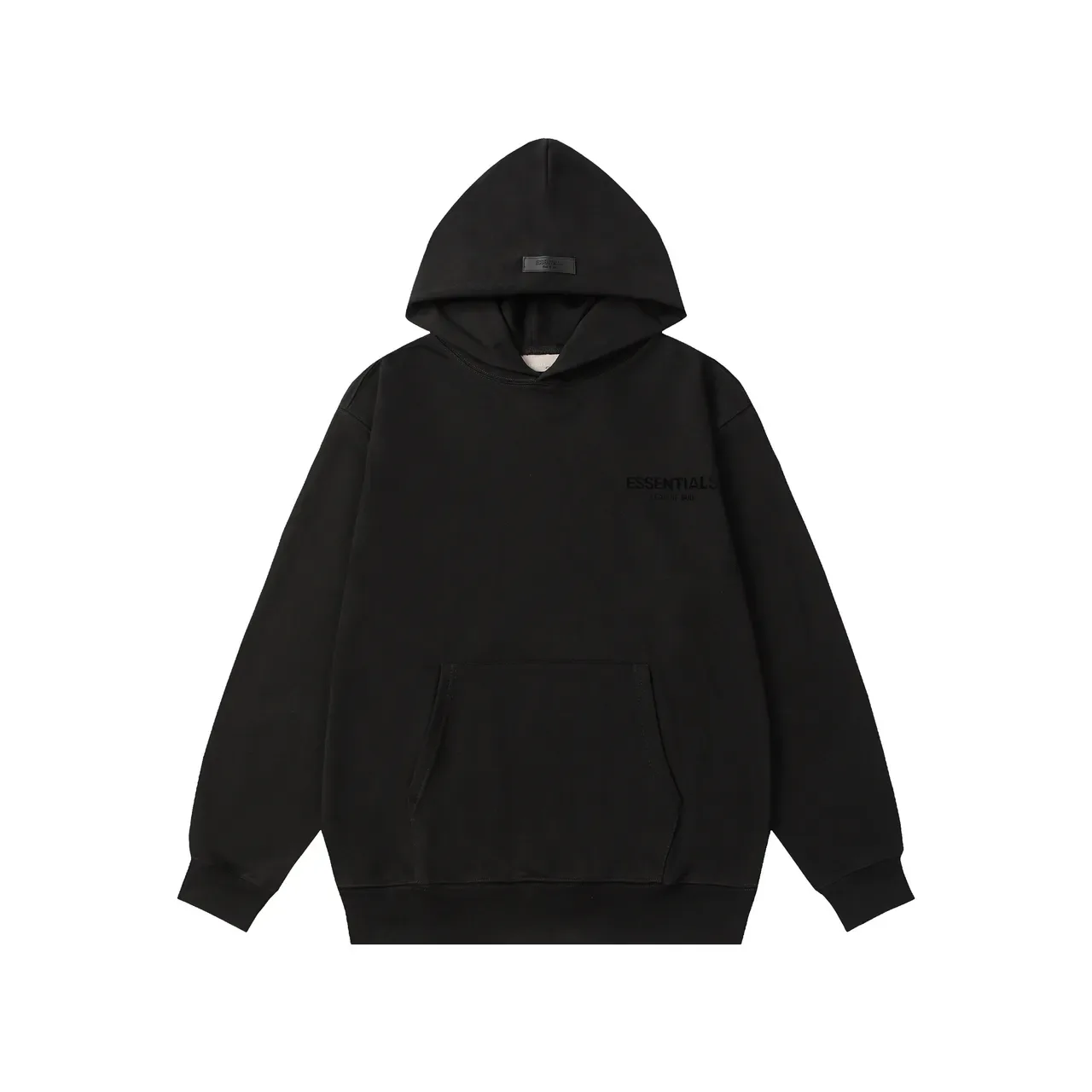 Fear of God Essentials কালো ধূসর Oversized Fit মিনিমালিস্ট লোগো প্লেসমেন্ট হুডি 5