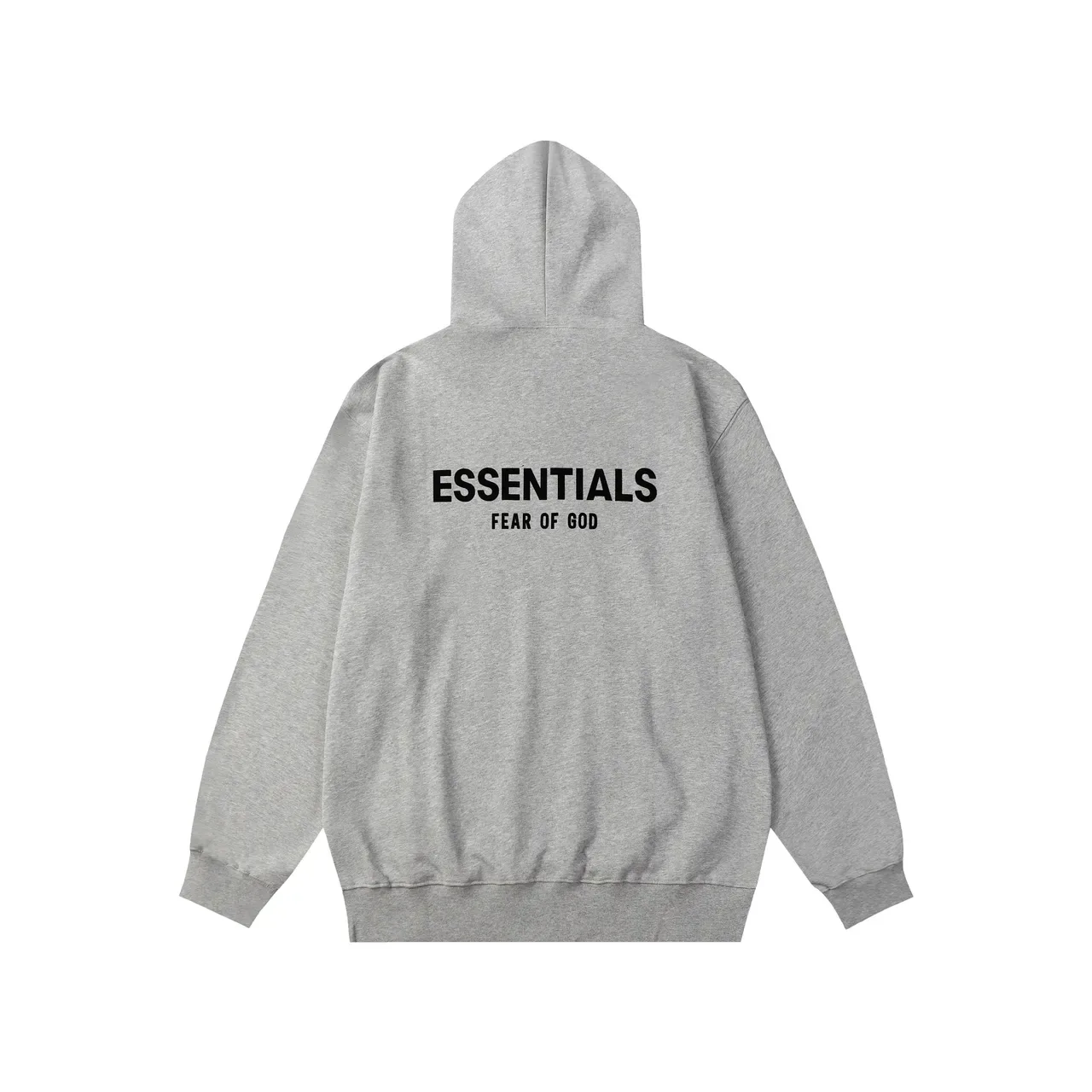 Fear of God Essentials কালো ধূসর Oversized Fit মিনিমালিস্ট লোগো প্লেসমেন্ট হুডি 6