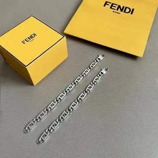 أساور Fendi FF سلسلة لون فضي نقش اللوجو