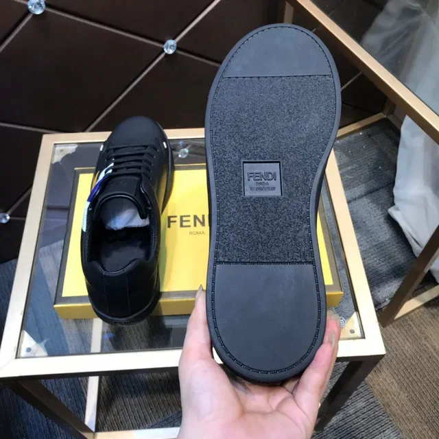 Fendi FF Monster জ্যামিতিক প্রিন্ট কালো লাইফস্টাইল স্নিকার্স 3
