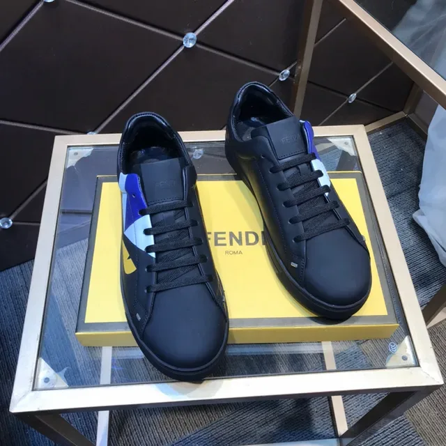 Fendi FF Monster জ্যামিতিক প্রিন্ট কালো লাইফস্টাইল স্নিকার্স 6