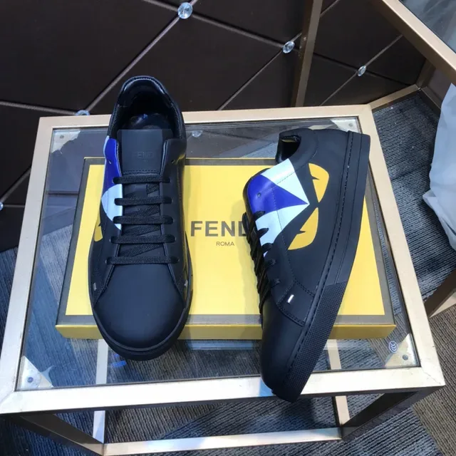 Fendi FF Monster জ্যামিতিক প্রিন্ট কালো লাইফস্টাইল স্নিকার্স 7
