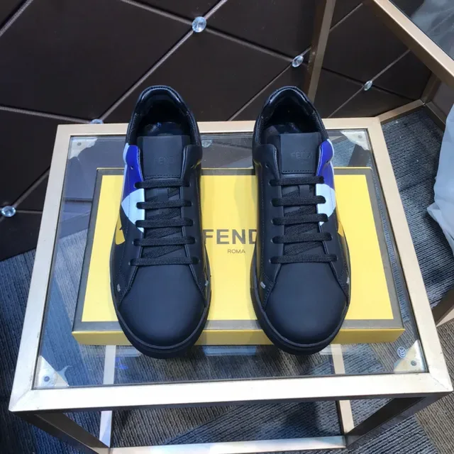 Fendi FF Monster জ্যামিতিক প্রিন্ট কালো লাইফস্টাইল স্নিকার্স 9