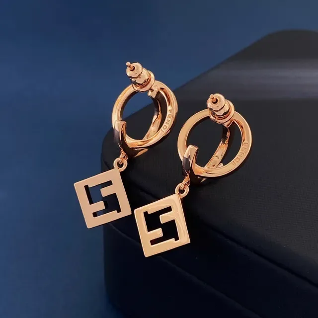 Fendi Dourado Interlocking FF Logo Pavé Cristal Joias 4