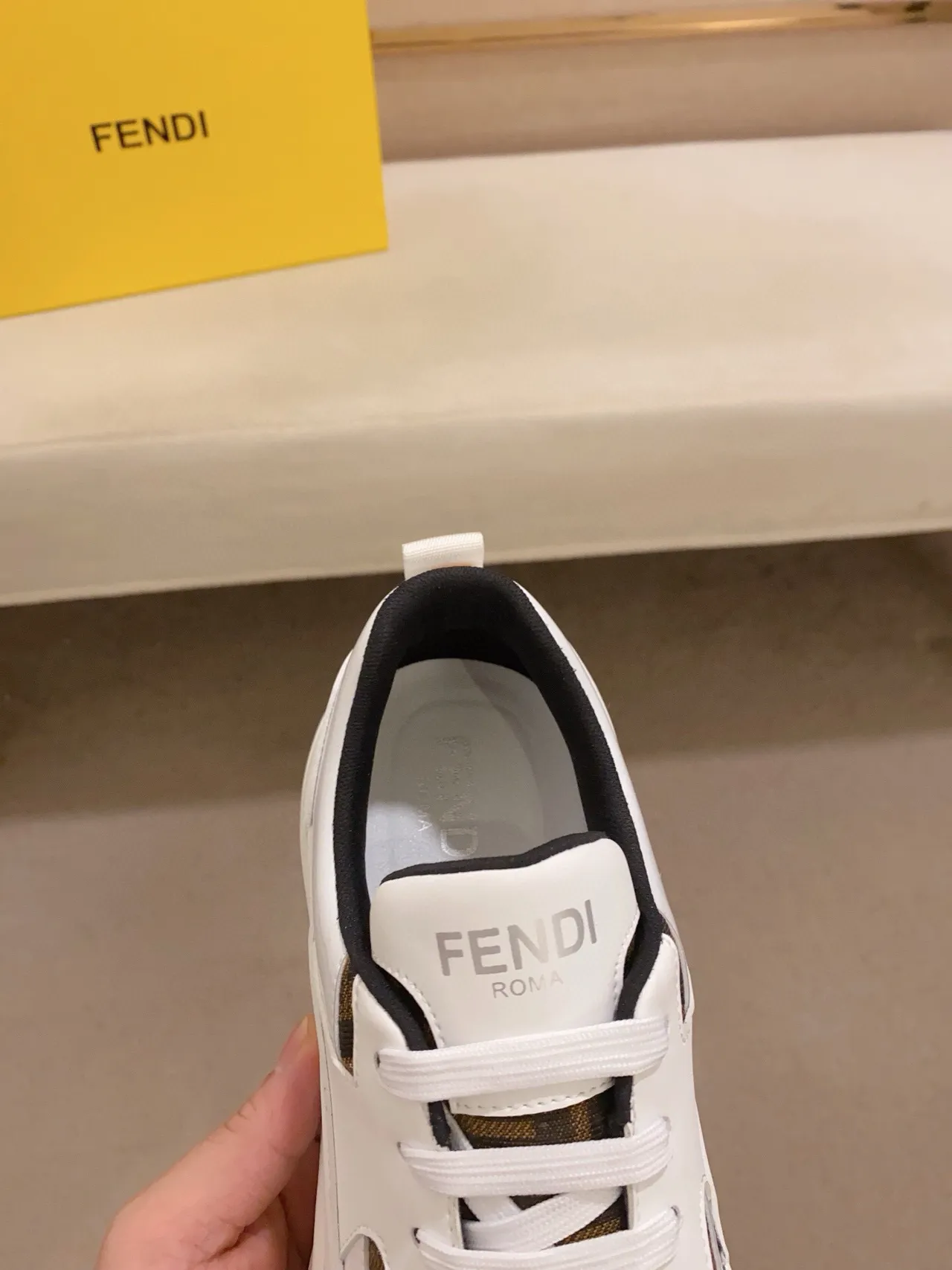 Fendi Runner 白棕色 Monogram 厚底运动鞋 6