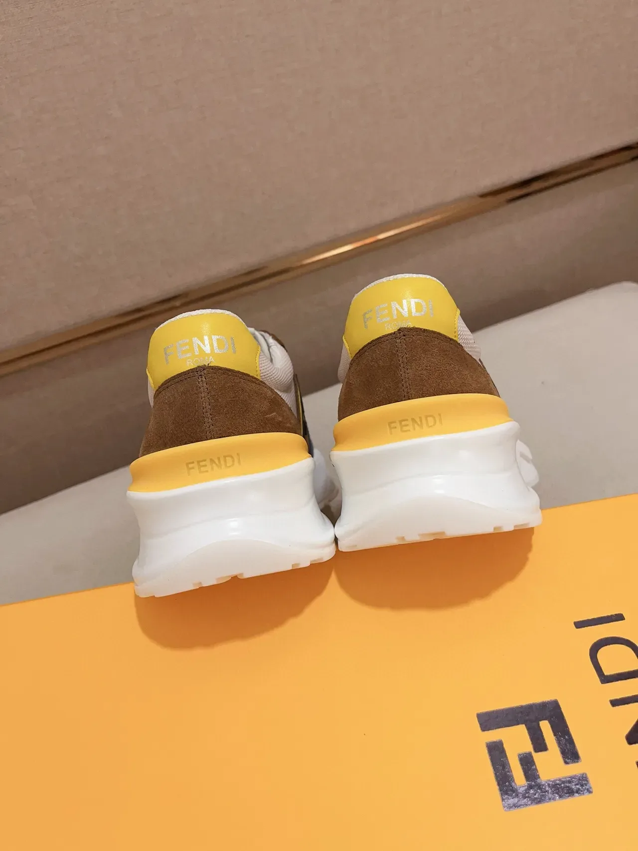 Fendi Blanc Noir Oversized Logo Sculpted Midsole Lifestyle Sneakers 2