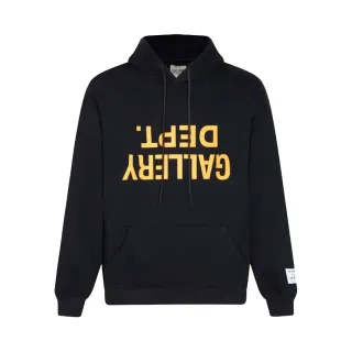 Gallery Dept Reversed Logo Black Yellow Hoodie