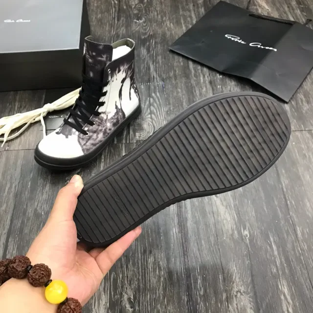 抽象墨渍印花高帮厚底靴 2