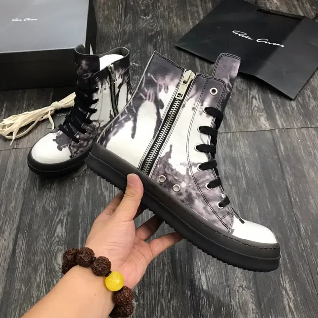 抽象墨渍印花高帮厚底靴 5