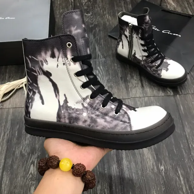 抽象墨渍印花高帮厚底靴 9