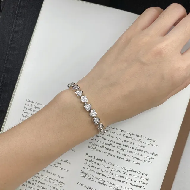 apm MONACO Double-Row Heart Pavé Bracelet 2