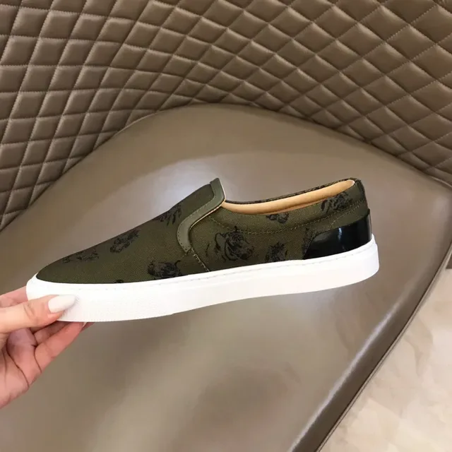 Army Green White Olive Upper imprimé Semelle plateforme Chaussures toile 3