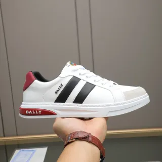 BALLY White Black Red Striped Low-Top Lifestyle Sneaker