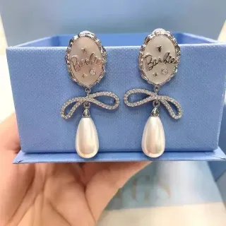 Barbie Brincos de Pérola com Laço Oval
