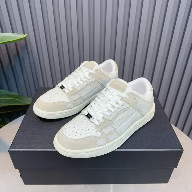 Beige and White Skeletal Overlay Lifestyle Sneakers 4