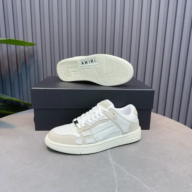 Beige and White Skeletal Overlay Lifestyle Sneakers 6