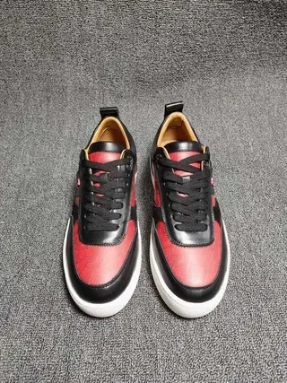 Black and Red Two-Tone Lifestyle Sneakers 3