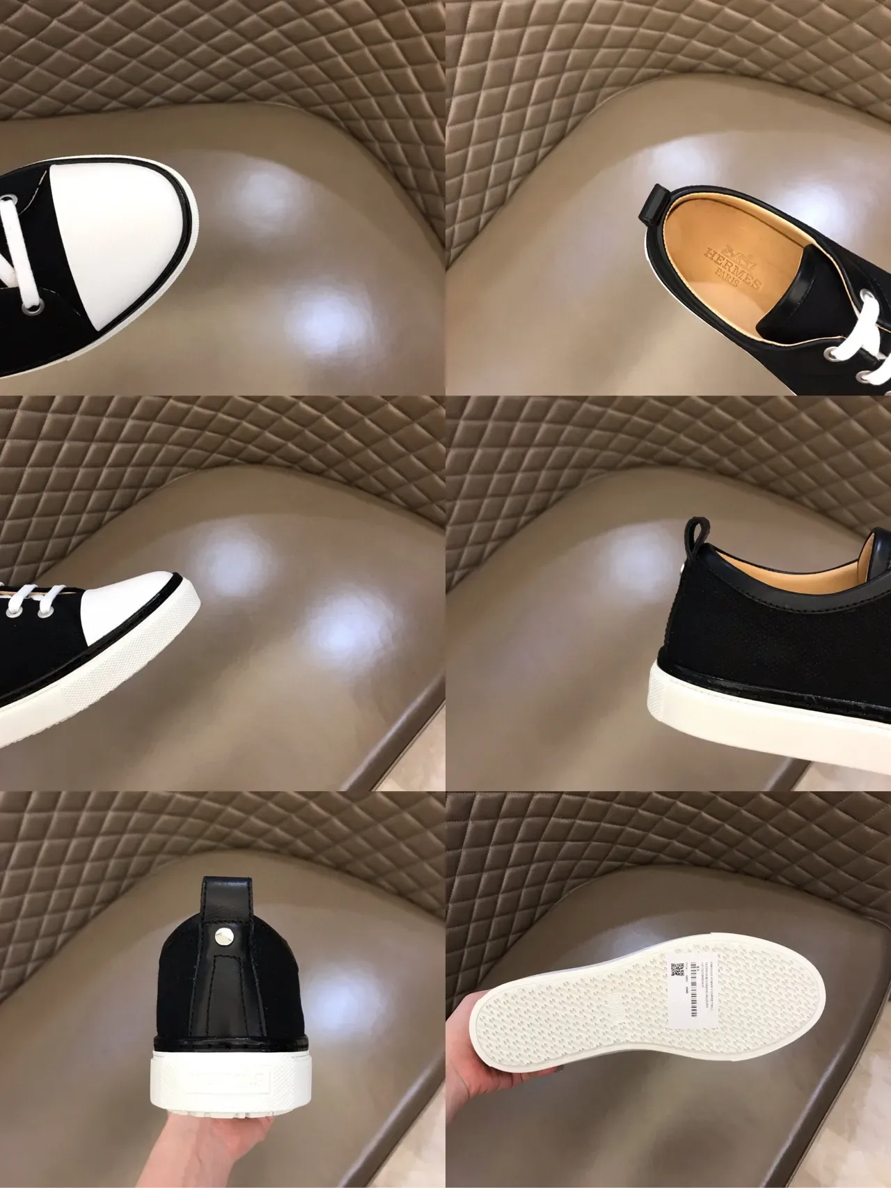Black and White Canvas Toe-Cap Platform Sneaker 2