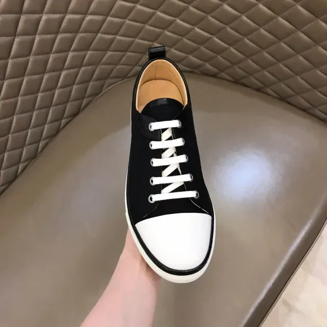 Black and White Canvas Toe-Cap Platform Sneaker 4