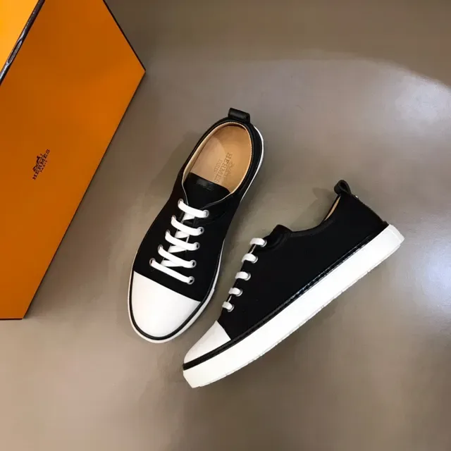 Black and White Canvas Toe-Cap Platform Sneaker 8