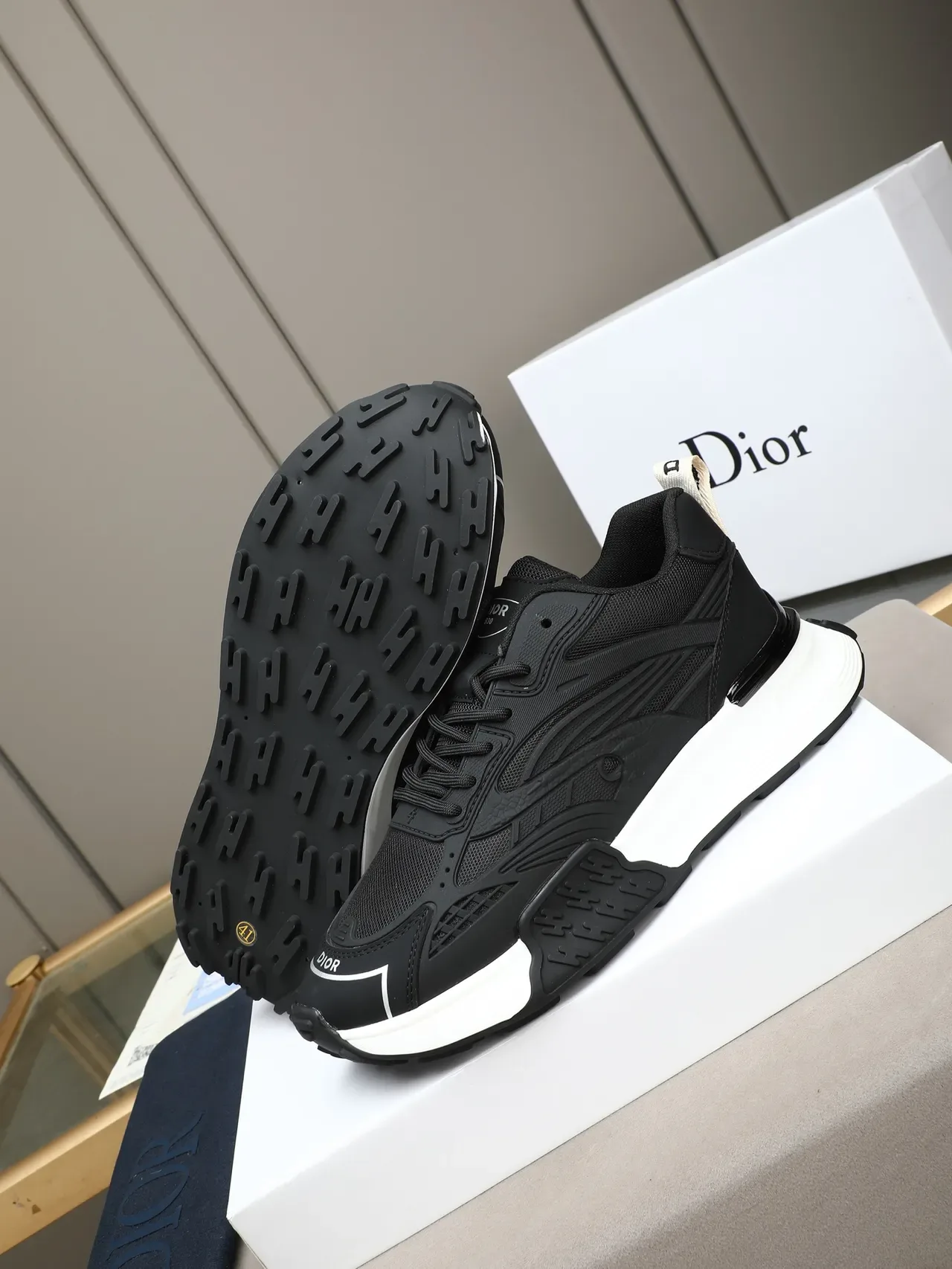 Black and White Chunky Platform Lifestyle Sneaker 4