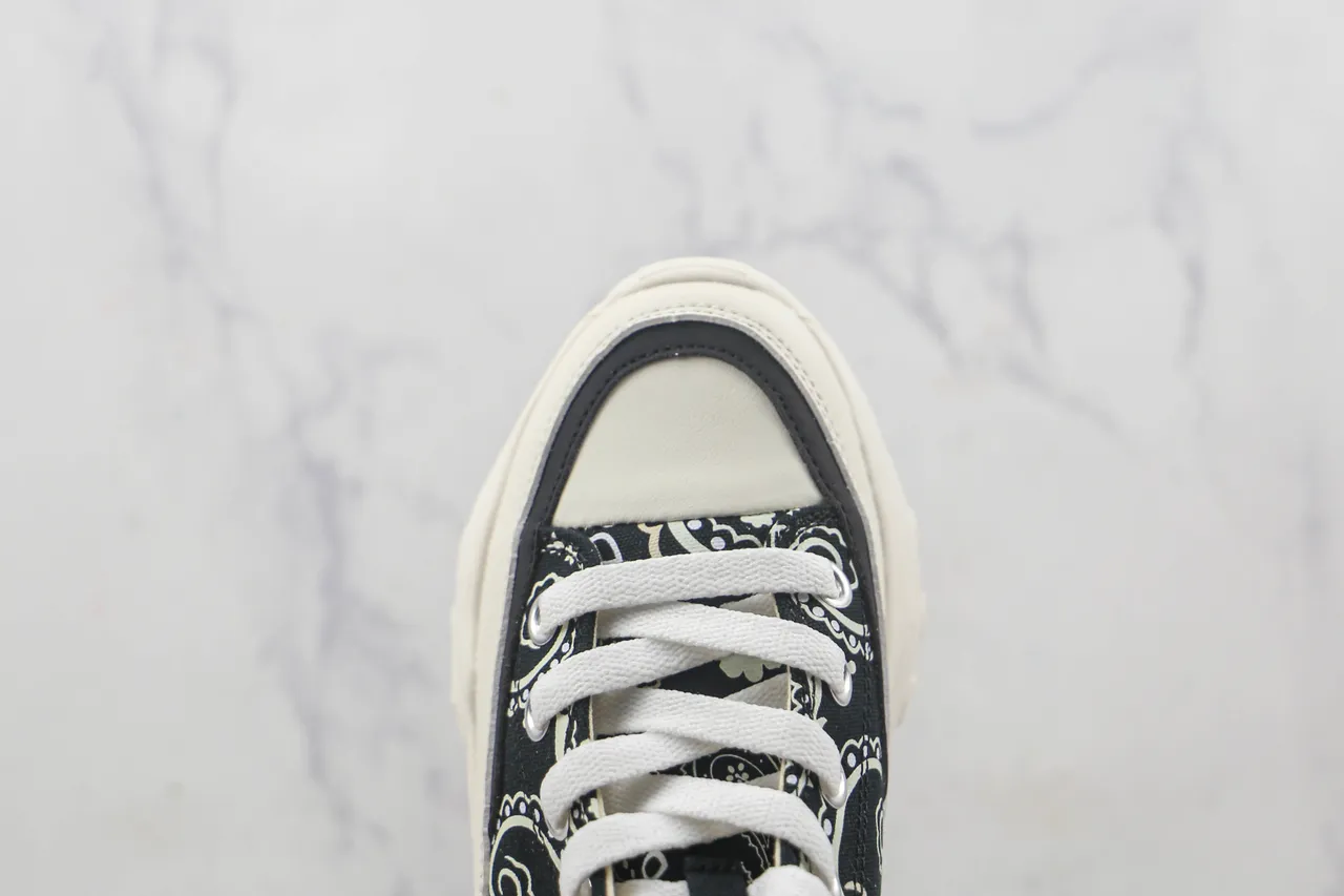 Black and White Paisley Bandana High-Top Chunky Sneaker 6