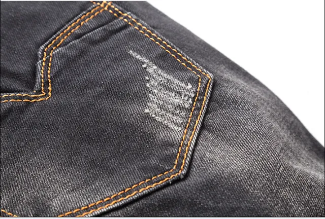Black Brown Dark Washed Distressed Jeans 2