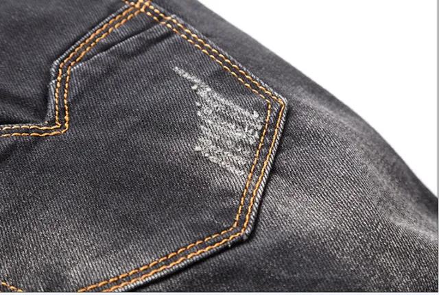 Black Brown Dark Washed Distressed Jeans 3